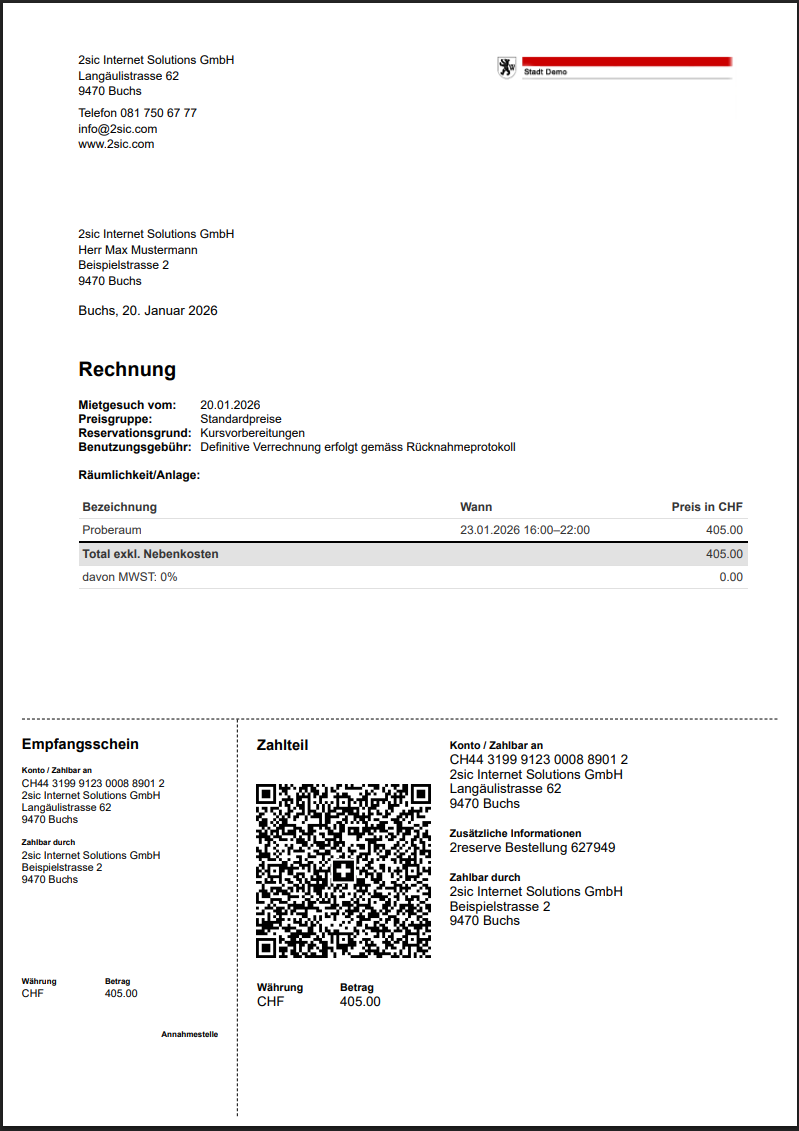 QR-Rechnung mit Einzahlungsschein