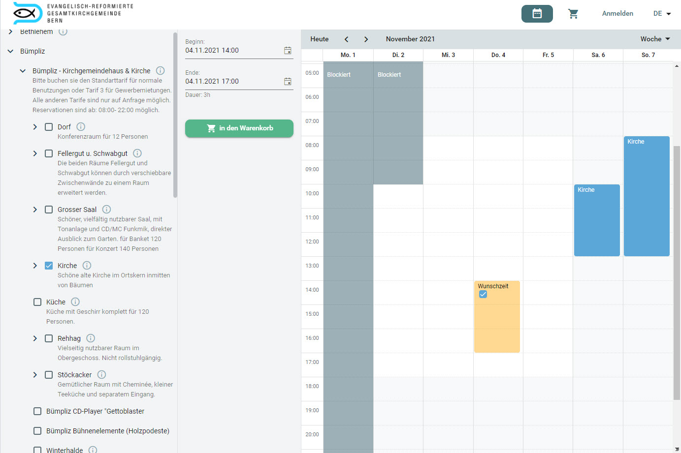 Reservationen online verwalten