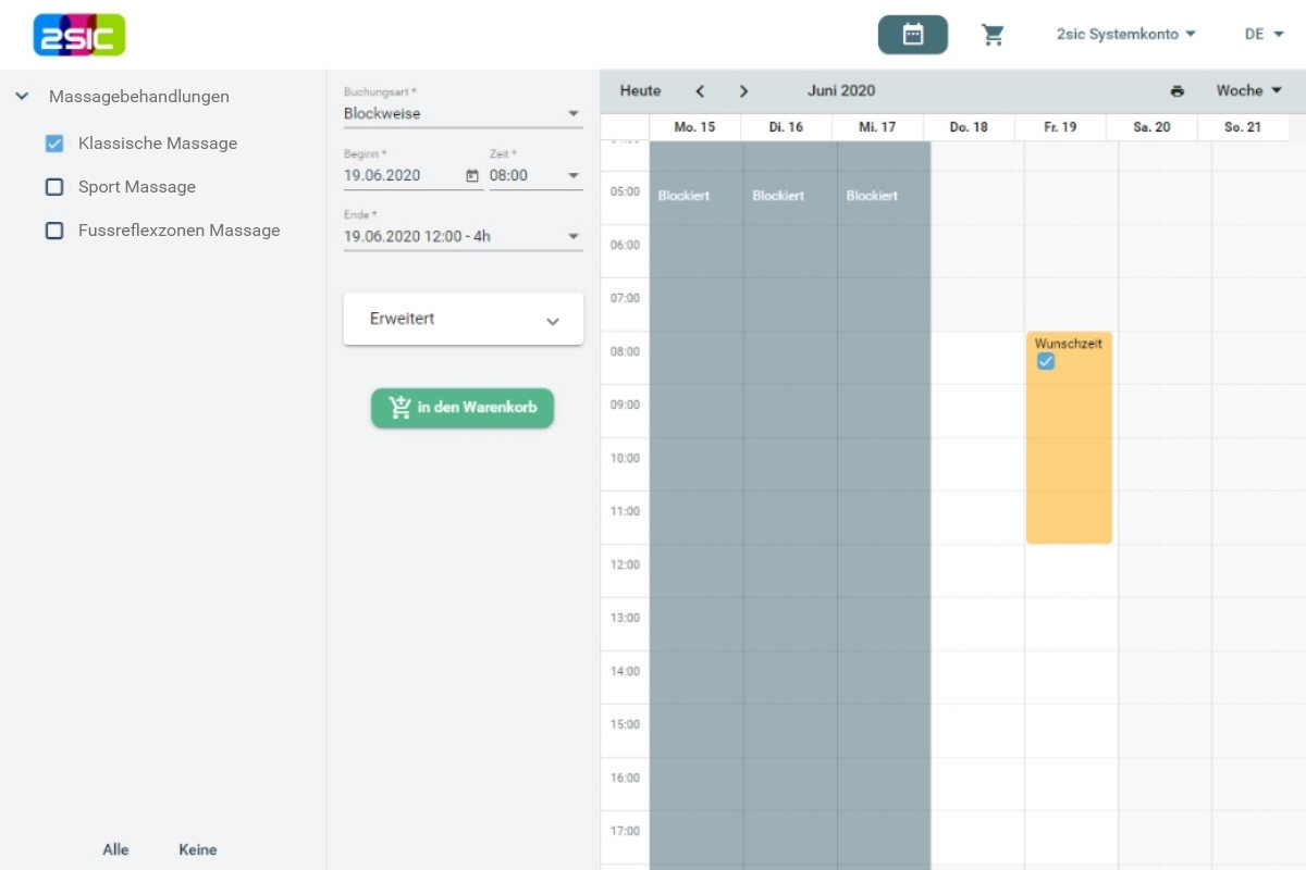 Terminbuchung online über deine Website verwalten