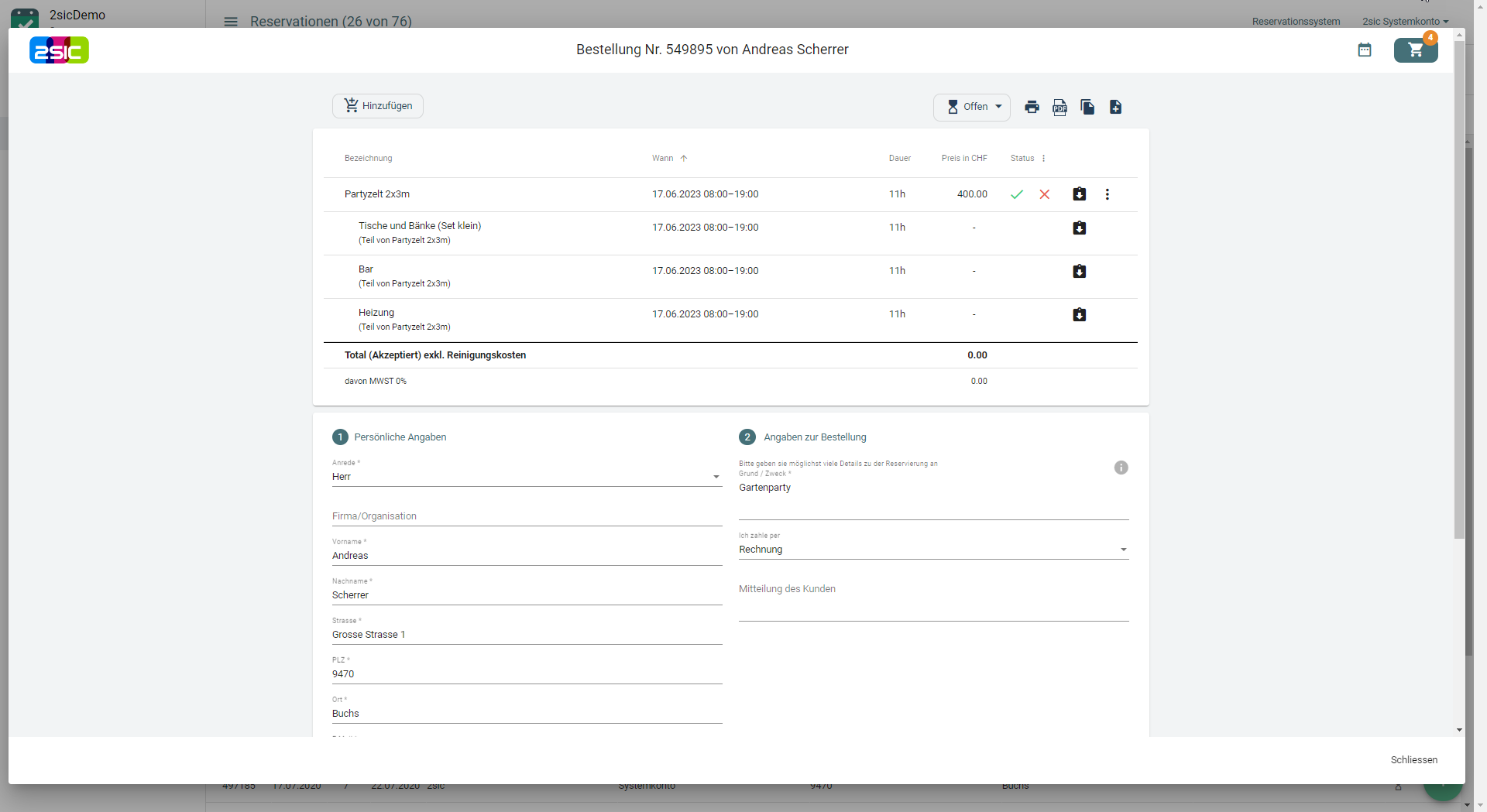 Festzelte und Festgarnitur direkt online buchen oder erst nach deiner Freigabe