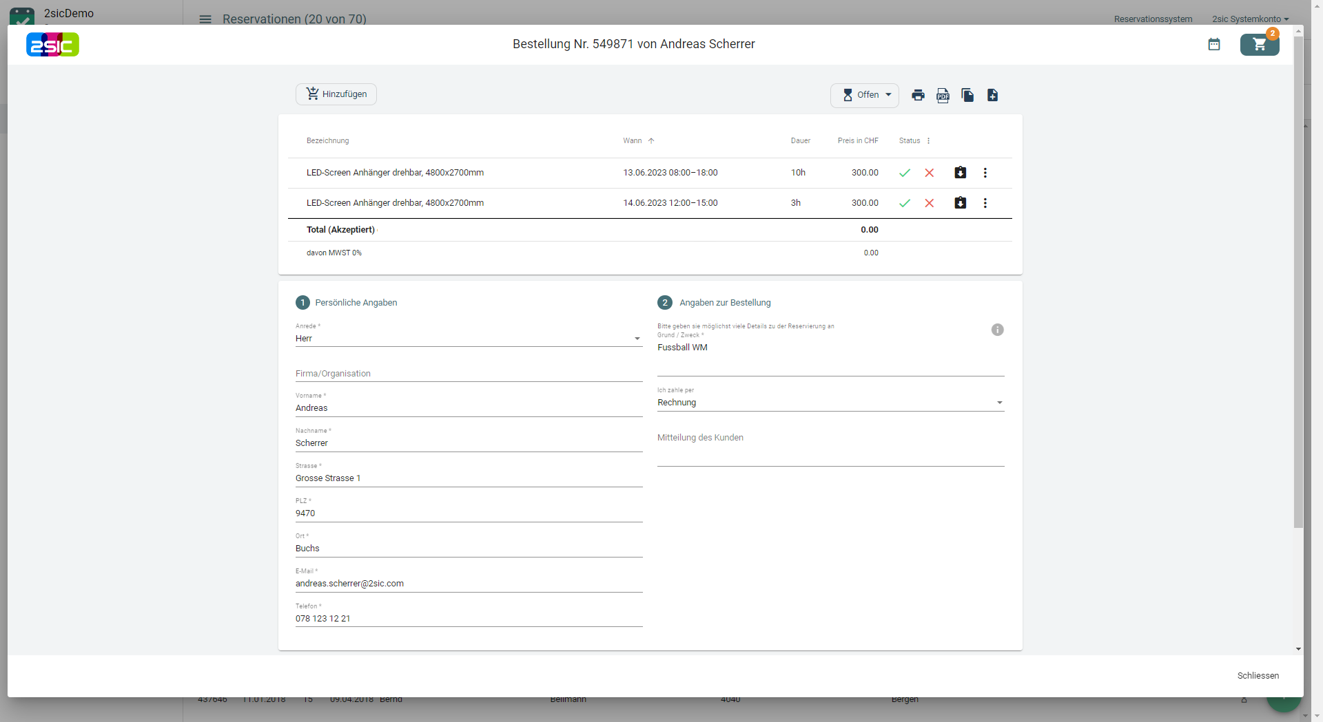 Volle Kontrolle über die Buchungen