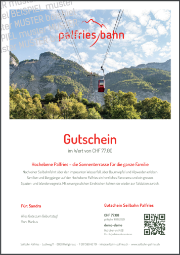 Personalisierter Gutschein mit QR